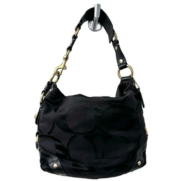 Coach Signature Jacquard Hobo Carly Shoulder Bag - Picture 2 of 7